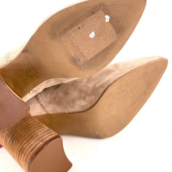Steve Madden Thrived Boots 6.5 Tan Beige NWOT Ankle Booties Western Heel Suede - Picture 6 of 10